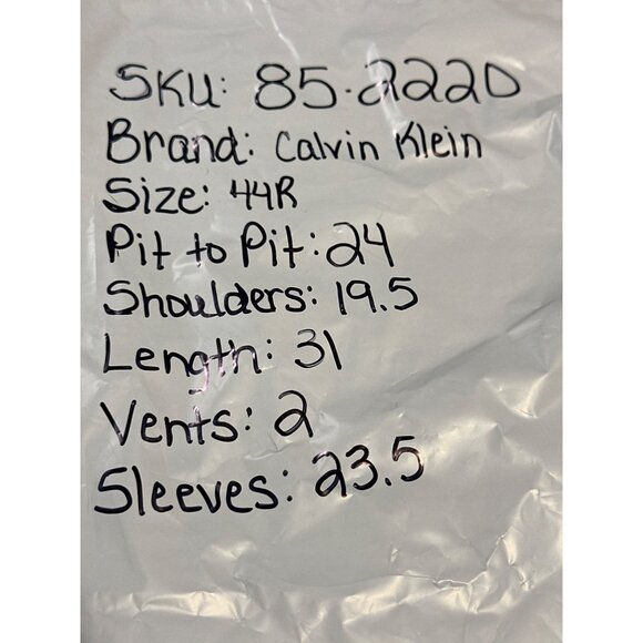 Calvin Klein Mens Wool Suit Jacket Blazer 44R Dark Brown With Notch Lapel & Butt - Picture 9 of 9